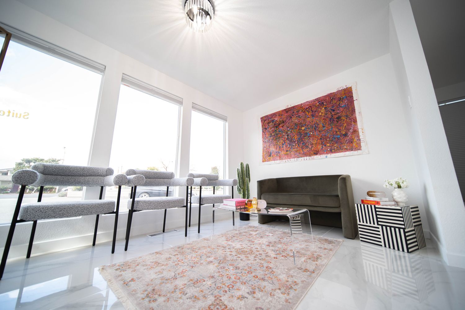 Bright, modern interior with stylish furniture and decor.